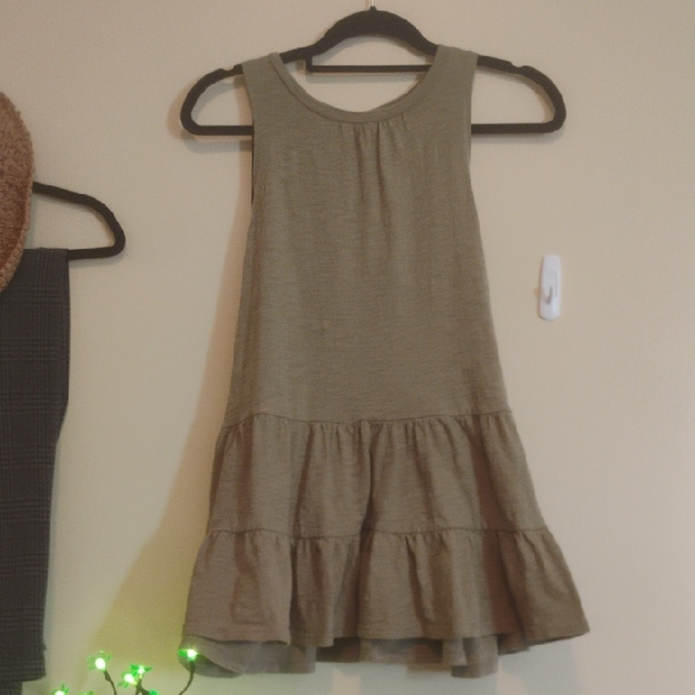 Forever 21 Olive Green Tiered Tank Tunic